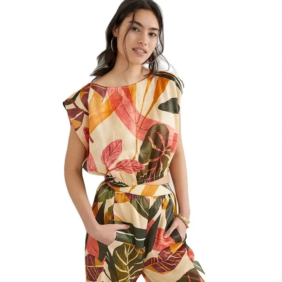 🔥NOT AVAILABLE 🔥🔥Anthropologie Palms Printed Pant Set - Picture 2 of 5